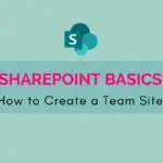 How to create a team site